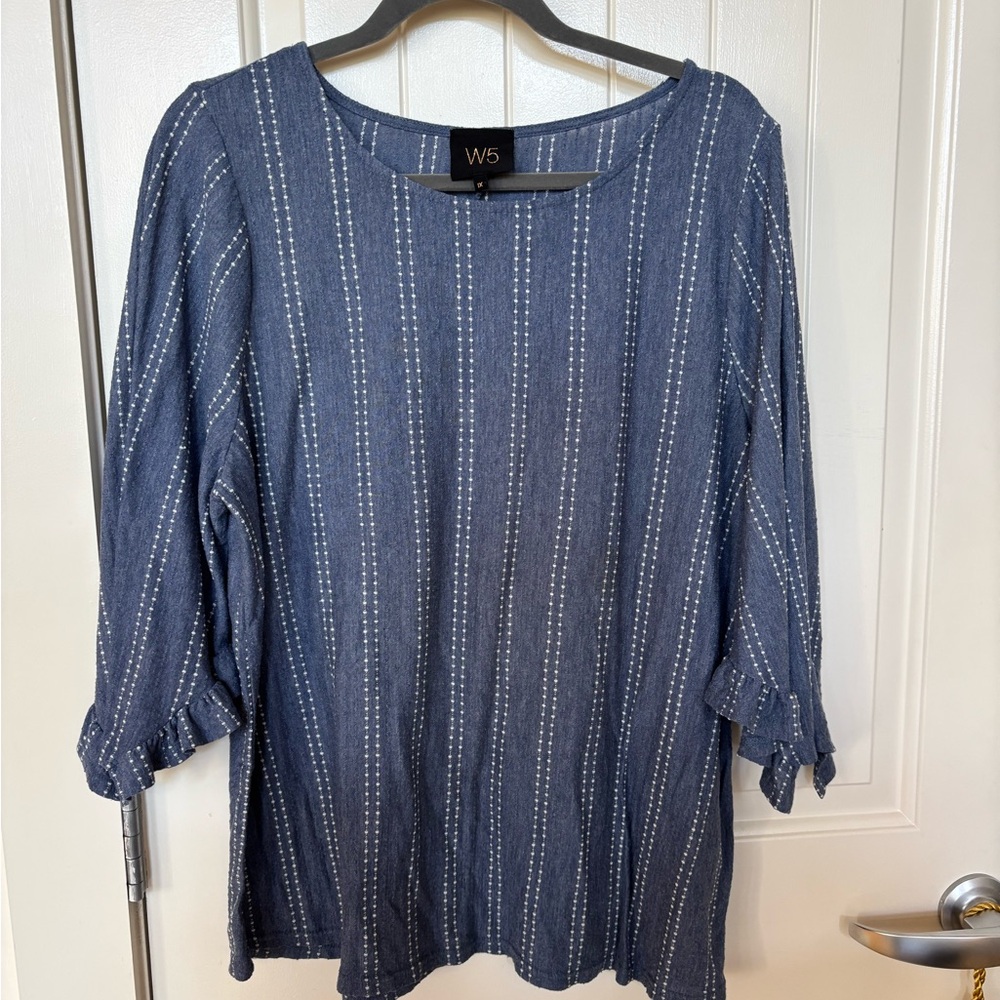 ☀️4 for 25☀️ W5 Textured Cotton Shirt Ruffles